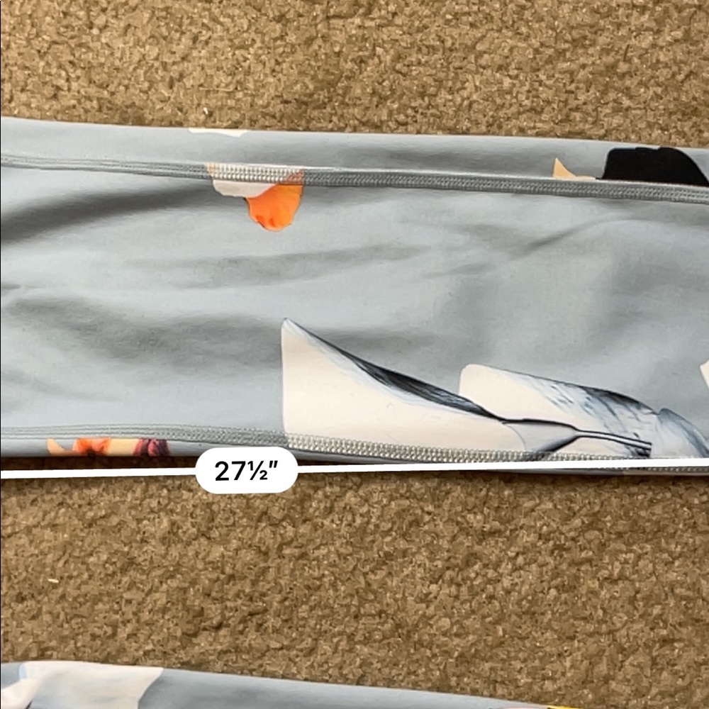 Athleta baby blue floral high rise leggings - Picture 5 of 6